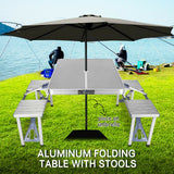 NNEDSZ Folding Camping Table with Stools Set Portable Picnic Outdoor Garden BBQ Setting