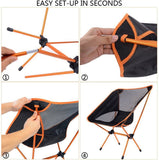 NNEDSZ Ultralight Aluminum Alloy Folding Camping Camp Chair Outdoor Hiking Patio Backpacking Brown