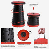 NNEDSZ Portable Folding Stool Retractable Travel Seat Camping Fishing Chair Outdoor Red
