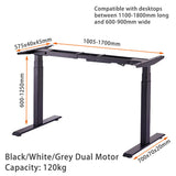 NNEDSZ Standing Desk Height Adjustable Sit Stand Motorised Dual Black Motors Frame Top