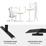 NNEDSZ Standing Desk Height Adjustable Sit Stand Motorised Dual Black Motors Frame Top