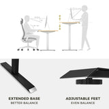 NNEDSZ Standing Desk Height Adjustable Sit Stand Motorised Single Motor Frame Only Black