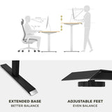 NNEDSZ Standing Desk Height Adjustable Sit Stand Motorised White Single Motors Frame Top
