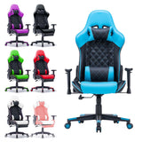 NNEDSZ Gaming Chair Ergonomic Racing chair 165° Reclining Gaming Seat 3D Armrest Footrest Black Blue