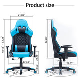 NNEDSZ Gaming Chair Ergonomic Racing chair 165° Reclining Gaming Seat 3D Armrest Footrest Black Green