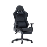 NNEDSZ 7 RGB Lights Bluetooth Speaker Gaming Chair Ergonomic Racing chair 165° Reclining Gaming Seat 4D Armrest Footrest Black