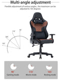 NNEDSZ 7 RGB Lights Bluetooth Speaker Gaming Chair Ergonomic Racing chair 165° Reclining Gaming Seat 4D Armrest Footrest Black Red