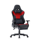 NNEDSZ 7 RGB Lights Bluetooth Speaker Gaming Chair Ergonomic Racing chair 165° Reclining Gaming Seat 4D Armrest Footrest Black Red