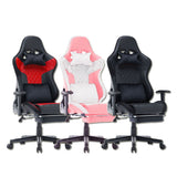 NNEDSZ 7 RGB Lights Bluetooth Speaker Gaming Chair Ergonomic Racing chair 165° Reclining Gaming Seat 4D Armrest Footrest Black Red