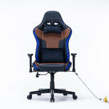 NNEDSZ 7 RGB Lights Bluetooth Speaker Gaming Chair Ergonomic Racing chair 165° Reclining Gaming Seat 4D Armrest Footrest Pink White