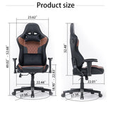 NNEDSZ 7 RGB Lights Bluetooth Speaker Gaming Chair Ergonomic Racing chair 165° Reclining Gaming Seat 4D Armrest Footrest Pink White