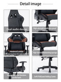 NNEDSZ 7 RGB Lights Bluetooth Speaker Gaming Chair Ergonomic Racing chair 165° Reclining Gaming Seat 4D Armrest Footrest Pink White