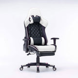 NNEDSZ Gaming Chair Ergonomic Racing chair 165° Reclining Gaming Seat 3D Armrest Footrest White Black