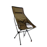 NNEDSZ Camping Chair Folding High Back Backpacking Chair with Headrest Brown