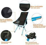NNEDSZ Camping Chair Folding High Back Backpacking Chair with Headrest, Lightweight Portable Compact for Outdoor Camp, Travel, Beach, Picnic, Festival