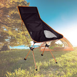 NNEDSZ Camping Chair Folding High Back Backpacking Chair with Headrest Orange