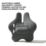 NNEDSZ Orthopedic Memory Foam Seat Cushion Support Back Pain Chair Pillow Car Office Dark Grey