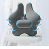 NNEDSZ Orthopedic Memory Foam Seat Cushion Support Back Pain Chair Pillow Car Office Dark Grey