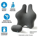 NNEDSZ Orthopedic Memory Foam Seat Cushion Support Back Pain Chair Pillow Car Office Light Grey