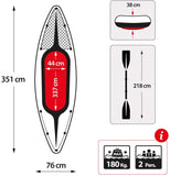 NNEDSZ Sports Challenger K2 Inflatable Kayak 2 Seat Floating Boat Oars River/Lake 68306NP