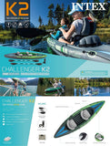 NNEDSZ Sports Challenger K2 Inflatable Kayak 2 Seat Floating Boat Oars River/Lake 68306NP