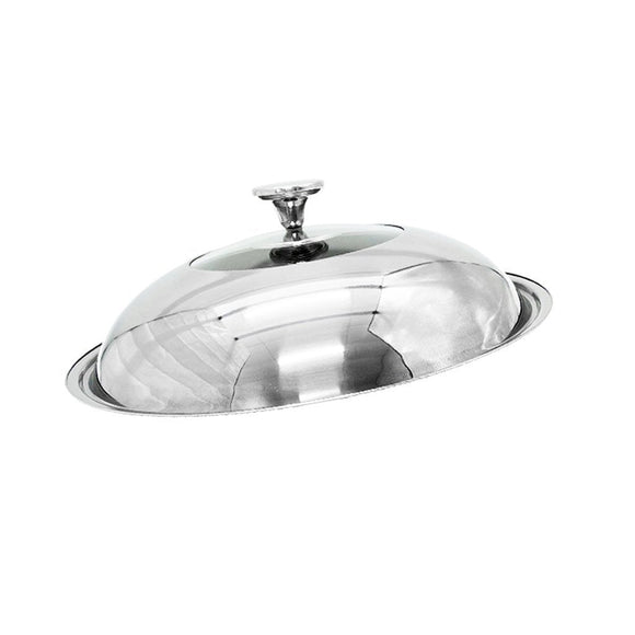 NNEDSZ 32cm Stainless steel Lid with Glass Window Frypan Casserole Pot Wok Replacement