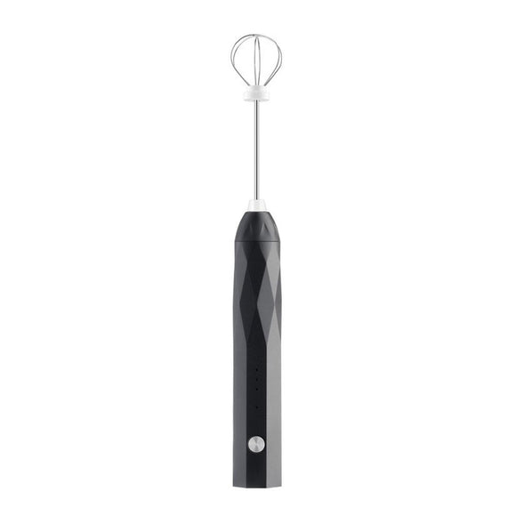 NNEDSZ USB Charging Electric Egg Beater Milk Frother Handheld Drink Coffee Foamer Black with 2 Stainless Steel Whisks