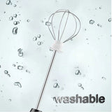 NNEDSZ USB Charging Electric Egg Beater Milk Frother Handheld Drink Coffee Foamer Pink with 2 Stainless Steel Whisks