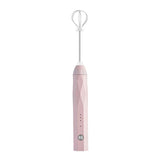 NNEDSZ USB Charging Electric Egg Beater Milk Frother Handheld Drink Coffee Foamer Pink with 2 Stainless Steel Whisks