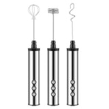 NNEDSZ USB Charging Electric Egg Beater Milk Frother Handheld Drink Coffee Foamer Silver with 3 Stainless Steel Whisks
