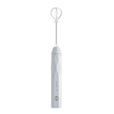 NNEDSZ USB Charging Electric Egg Beater Milk Frother Handheld Drink Coffee Foamer White with 2 Stainless Steel Whisks