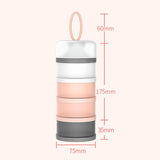 NNEDSZ Baby Formula Milk Powder Snack Stackable 4 Layers Dispenser Container Infant Toddler Pink Blue