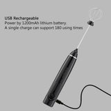 NNEDSZ USB Charging Electric Egg Beater Milk Frother Handheld Drink Coffee Foamer AU with 2 Stainless Steel Whisks Black