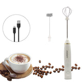 NNEDSZ USB Charging Electric Egg Beater Milk Frother Handheld Drink Coffee Foamer AU with 2 Stainless Steel Whisks Black