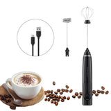 NNEDSZ USB Charging Electric Egg Beater Milk Frother Handheld Drink Coffee Foamer AU with 2 Stainless Steel Whisks White