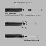 NNEDSZ USB Charging Electric Egg Beater Milk Frother Handheld Drink Coffee Foamer AU with 2 Stainless Steel Whisks White