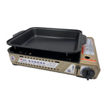 NNEDSZ Portable Gas Burner Stove with Inset Non Stick Cooking Pan Cooker Butane Camping 35mm
