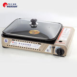 NNEDSZ Portable Gas Burner Stove with Inset Non Stick Cooking Pan Cooker Butane Camping 60mm