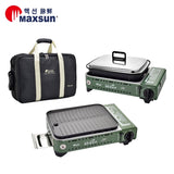 NNEDSZ Portable Gas BBQ Stove PRO Grill Plate Burner Butane Camping Gas Cooker With Non Stick Pan and Lid