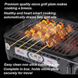 NNEDSZ Portable Gas BBQ Stove with PRO Grill Plate Outdoor Barbecue Cooking Burner Kit Butane Camping