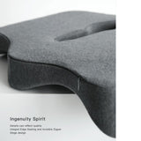 NNEDSZ Premium Memory Foam Seat Cushion Coccyx Orthopedic Back Pain Relief Chair Pillow Office Dark Grey