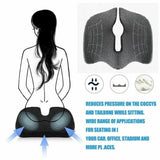 NNEDSZ Premium Memory Foam Seat Cushion Coccyx Orthopedic Back Pain Relief Chair Pillow Office Dark Grey