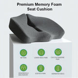 NNEDSZ Premium Memory Foam Seat Cushion Coccyx Orthopedic Back Pain Relief Chair Pillow Office Light Grey