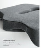 NNEDSZ Premium Memory Foam Seat Cushion Coccyx Orthopedic Back Pain Relief Chair Pillow Office Light Grey