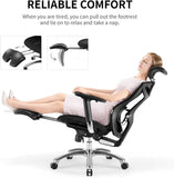 NNEDSZ Ergonomic Office Chair V1 4D Adjustable High-Back Breathable With Footrest And Lumbar Support Grey