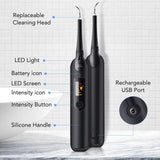 NNEDSZ Electric Ultrasonic Dental Tartar Plaque Calculus Tooth Remover Set Kits Cleaner with LED Screen