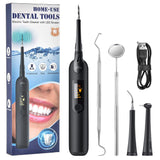 NNEDSZ Electric Ultrasonic Dental Tartar Plaque Calculus Tooth Remover Set Kits Cleaner with LED Screen