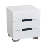 NNEDSZ Smart Bedside Tables Side 3 Drawers Wireless Charging Nightstand LED Light USB Right Hand Connection