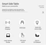 NNEDSZ Smart Bedside Tables Side 3 Drawers Wireless Charging Nightstand LED Light USB Right Hand Connection