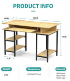 NNEDSZ Book Storage Computer Table Desk  Student Study Home Office Workstation with Bookshelf